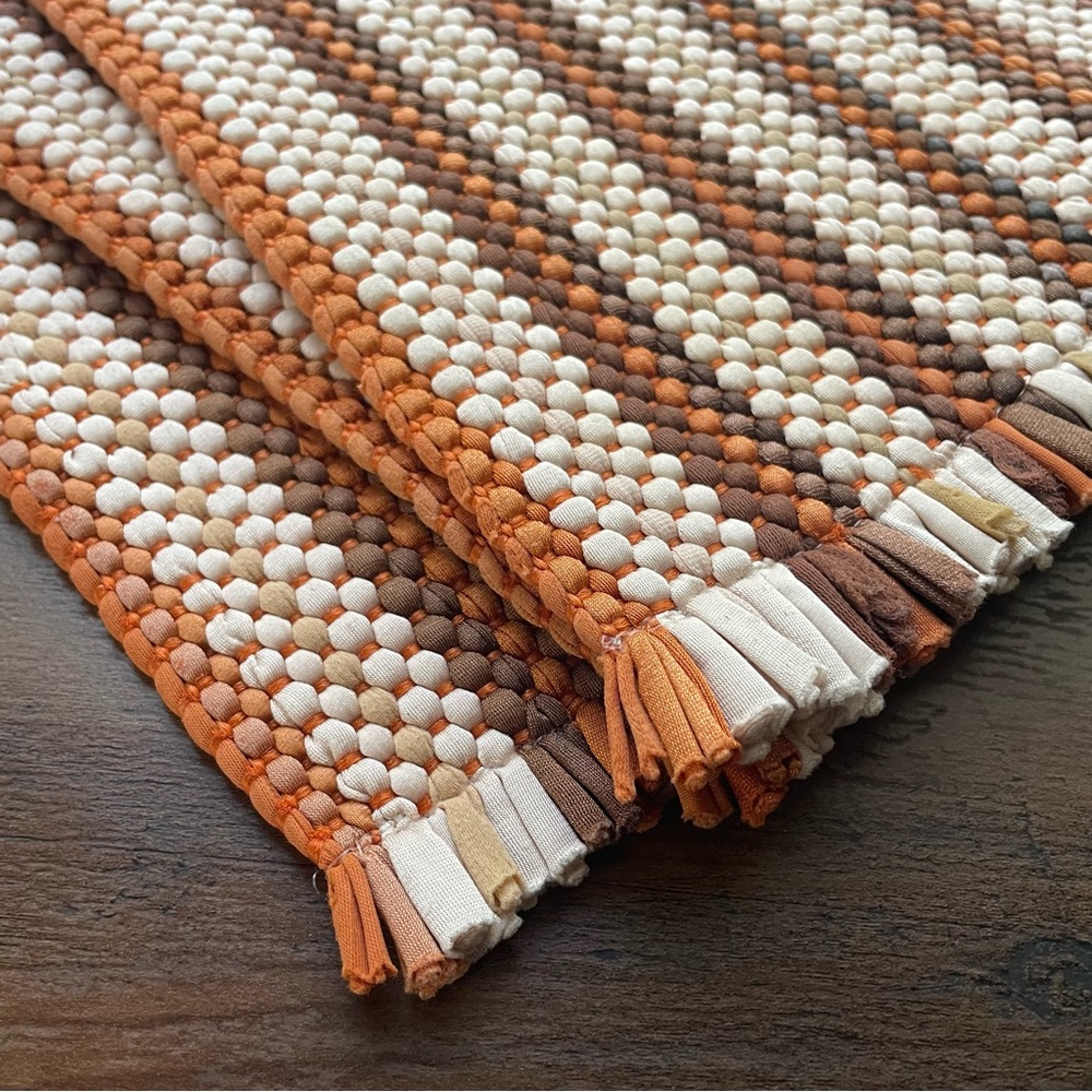 Vintage Handwoven Retro Placemats and Crochet Pot Holder Set - Picture 3 of 6